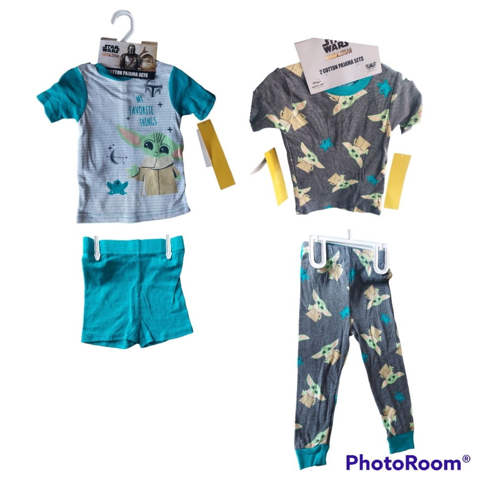 Disney Star Wars Mandalorian Baby Yoda 4 Piece Cotton Pajama Set